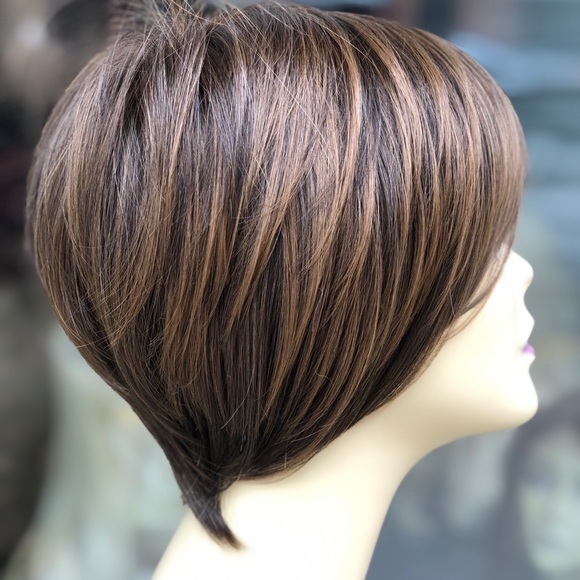 Auburn brown short angle cut bob Wig 2020 main image 6